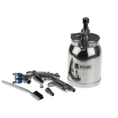 RS PRO 1/4 in Air Inlet BSP 50 psi Spray Gun 1.5 mm 970g Aluminium Body 672-087