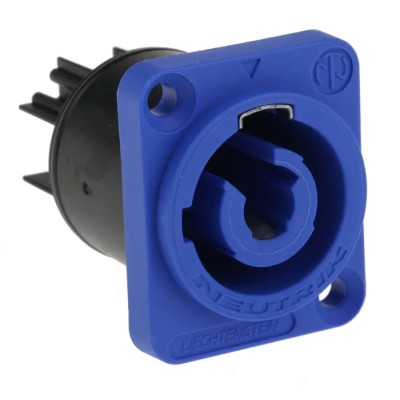 Neutrik 20A 250V Panel Mount Male Mains Plug Nylon Body Crimp Termination NAC3MPXXA
