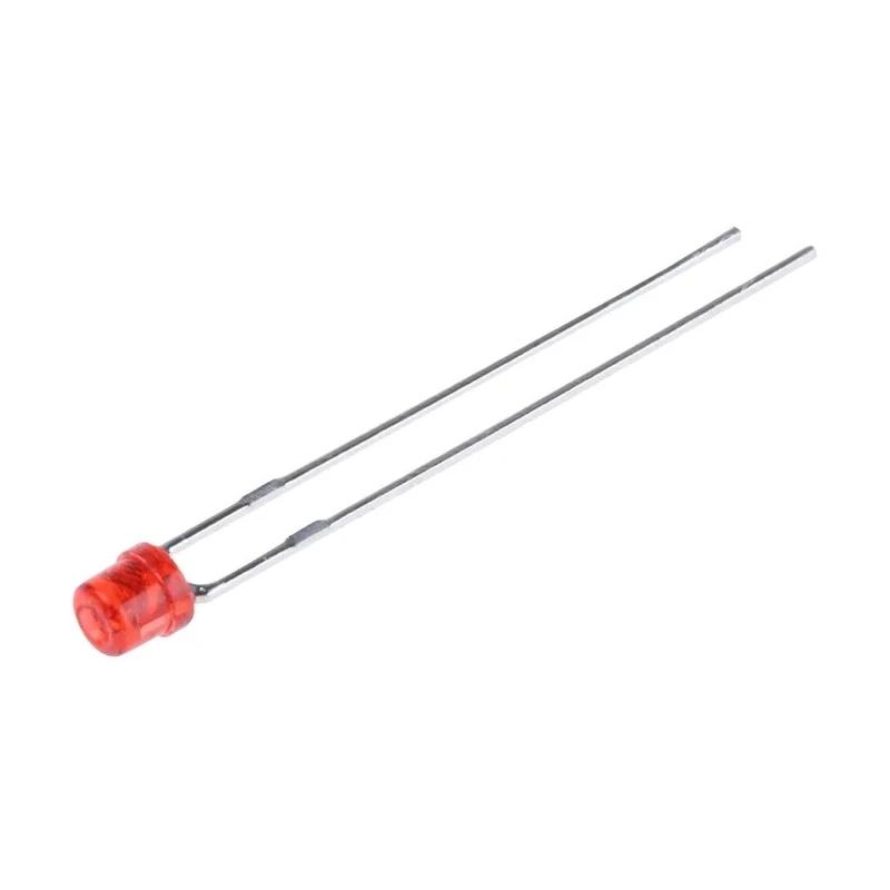 Kingbright Red 3 mm Through Hole Cylindrical LED 2.5 V 30mA 105mW L-1334IT