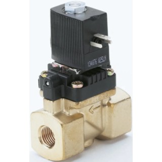Burkert 2 Port Normally Closed Brass Body Solenoid Valve 230V ac 10 bar 20mm Orifice 140894