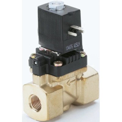 Burkert 2 Port Normally Closed Brass Body Solenoid Valve 230V ac 10 bar 20mm Orifice 140894