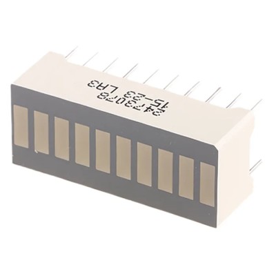 Kingbright 10 Segment Light Bar LED Display Yellow 9mcd 10.2 mm DC-10YWA