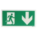 RS PRO Polyvinyl Chloride Fire Exit Sign 300mm x 150mm, Green and White Legend 370-1469
