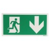 RS PRO Polyvinyl Chloride Fire Exit Sign 300mm x 150mm, Green and White Legend 370-1469