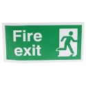 RS PRO Vinyl Fire Exit Sign Green White English Text 300mm x 150mm 370-1318