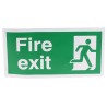 RS PRO Vinyl Fire Exit Sign Green White English Text 300mm x 150mm 370-1318