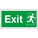 RS PRO Vinyl Fire Exit Sign Green White English Text 300mm x 150mm 370-1318