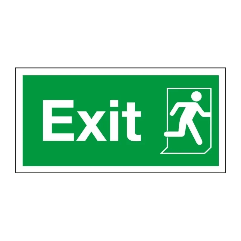 RS PRO Vinyl Fire Exit Sign Green White English Text 300mm x 150mm 370-1318