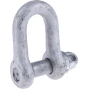 RS PRO Stainless Steel D-Shackle, Screw Pin, 2.5t Safe Working Load, Galvanised Finish 674-055