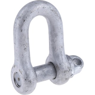 RS PRO Stainless Steel D-Shackle, Screw Pin, 2.5t Safe Working Load, Galvanised Finish 674-055