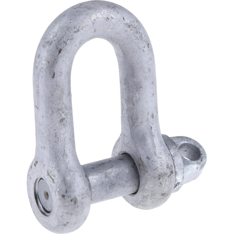 RS PRO Stainless Steel D-Shackle, Screw Pin, 2.5t Safe Working Load, Galvanised Finish 674-055