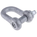 RS PRO Stainless Steel D-Shackle, Screw Pin, 2.5t Safe Working Load, Galvanised Finish 674-055