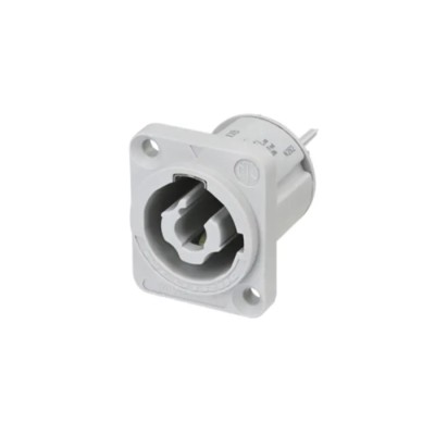 Neutrik 20A 250V Panel Mount Nylon Body Mains Plug Crimp Termination NAC3MPXXB