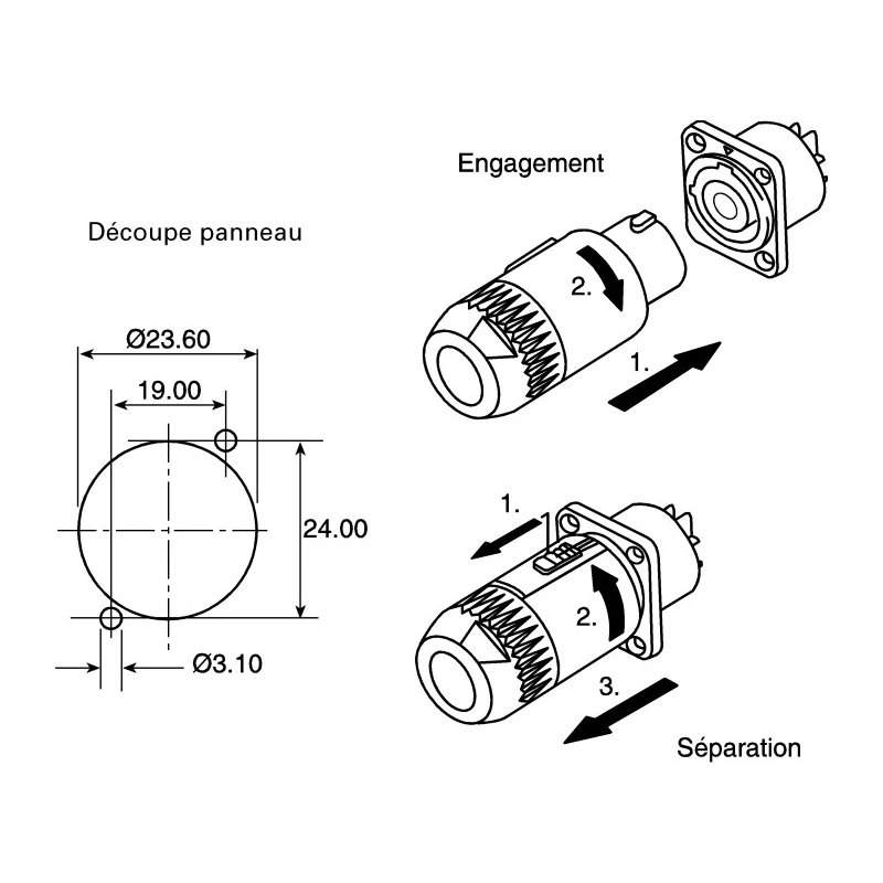 Neutrik Locking Mains Plug 20A Nylon Body 250 V Powercon Male Connector NAC3MM