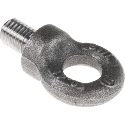 RS PRO Carbon Steel Eye Bolt, M12 Thread Size, 18 mm Thread Length, 15 mm Eye Outside Diameter, 0.4 t Working Load 673-642