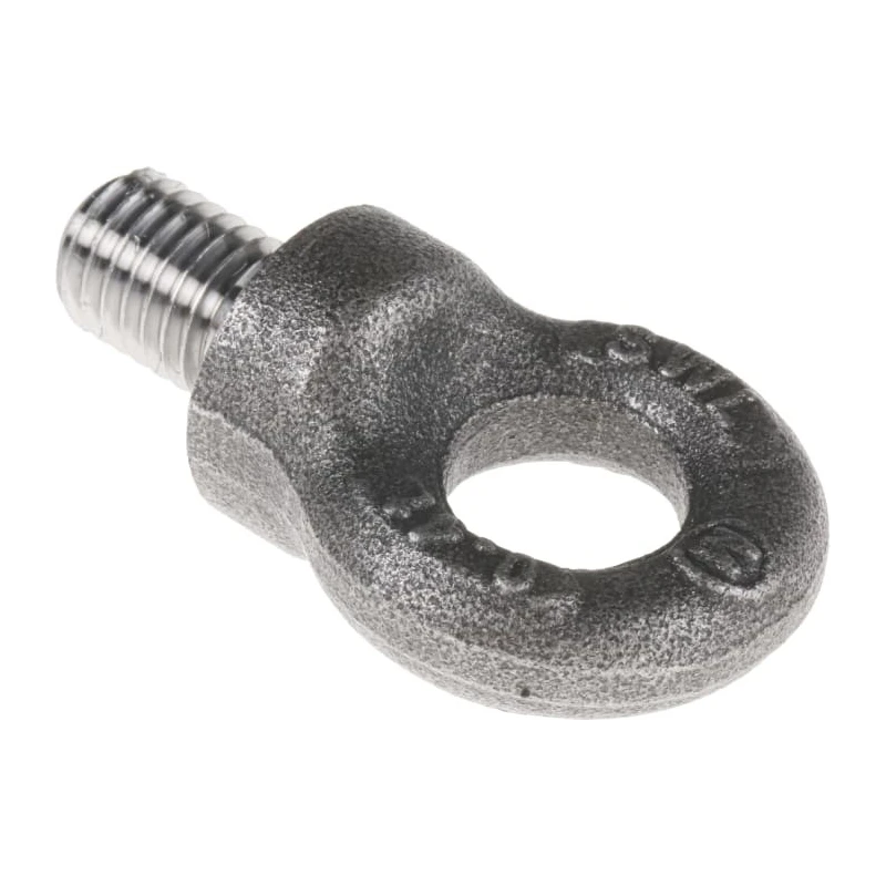 RS PRO Carbon Steel Eye Bolt, M12 Thread Size, 18 mm Thread Length, 15 mm Eye Outside Diameter, 0.4 t Working Load 673-642