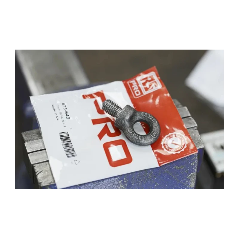 RS PRO Carbon Steel Eye Bolt, M12 Thread Size, 18 mm Thread Length, 15 mm Eye Outside Diameter, 0.4 t Working Load 673-642