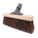 Cottam Red Yard Broom with Bassine Bristles, Plastic Connection, 330mm Width and Depth 674-263