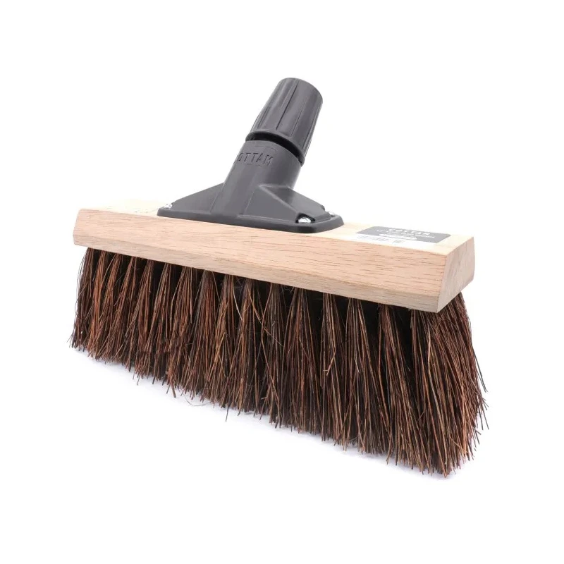 Cottam Red Yard Broom with Bassine Bristles, Plastic Connection, 330mm Width and Depth 674-263
