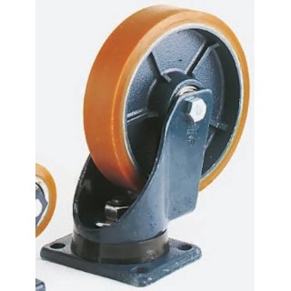 LAG Swivel Castor, 700 kg Capacity, 82 mm Polyurethane Wheel, Ball Bearing, Steel Hub, Heavy Duty 7405