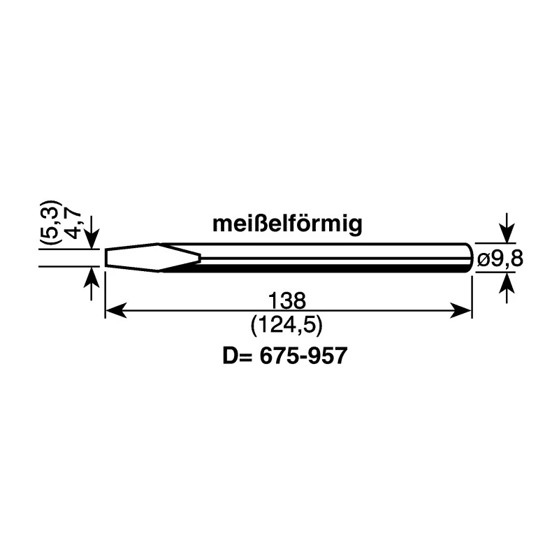 Ersa 3 mm Chisel Soldering Iron Tip 1.25 m Length for ERSA 150S 152KD