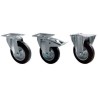Guitel Hervieu Braked Swivel Castor with 175 kg Load Capacity, 160 mm Rubber Wheel, Pressed Steel Frame 13511802