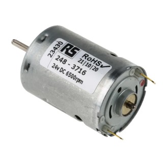 Mellor Electric Brushed DC Motor 24V dc 4.5W 6500rpm 3.5Ncm Torque 2.3mm Shaft Diameter RS380