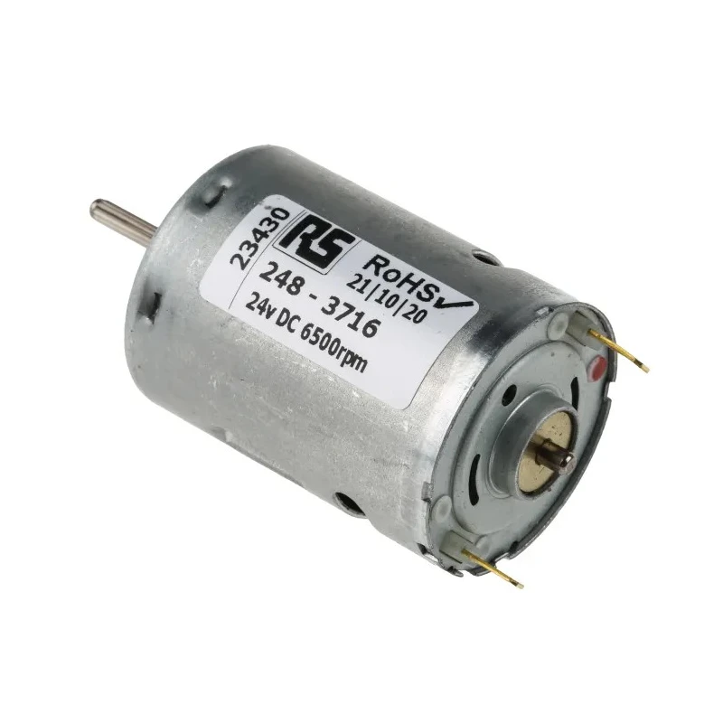 Mellor Electric Brushed DC Motor 24V dc 4.5W 6500rpm 3.5Ncm Torque 2.3mm Shaft Diameter RS380