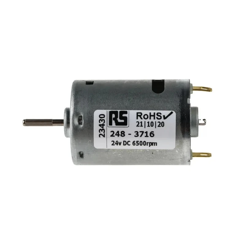 Mellor Electric Brushed DC Motor 24V dc 4.5W 6500rpm 3.5Ncm Torque 2.3mm Shaft Diameter RS380