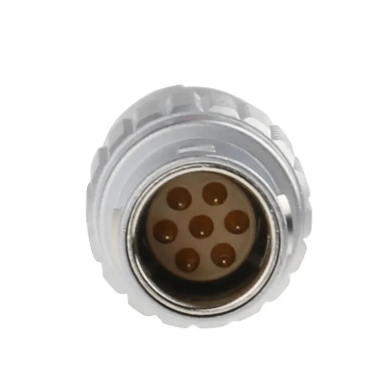 LEMO Circular Connector, 7 Contacts, Cable Mount 9.5 mm, Plug Male, IP50, Brass Housing, Gold Plated FGG.0B.307.CLAD52Z