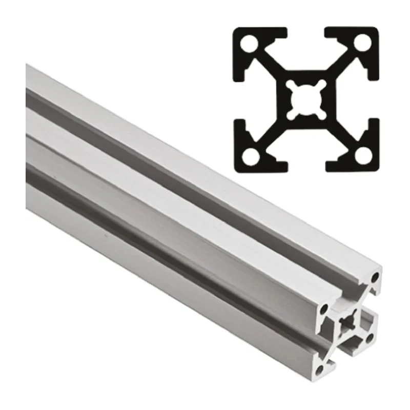 FlexLink Silver Aluminium Strut Profile 22 x 22 mm 5.6 mm Groove, 1 m Length, Series XD XDBM 1X22