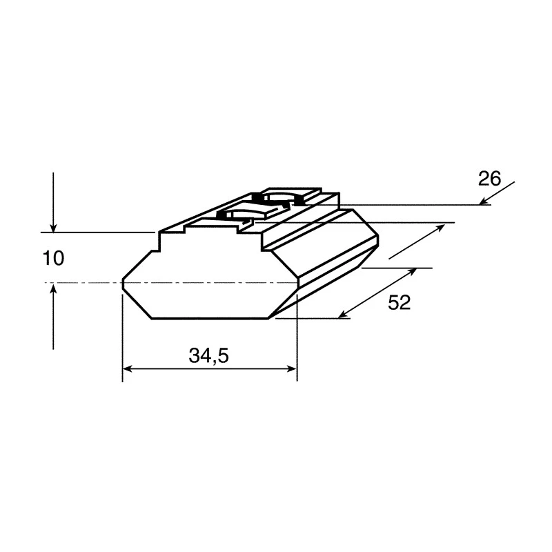 FlexLink Linear Motion Component XC Polyamide, Ultra-High Molecular Weight Polyethylene, Aluminium XCLE 34X52