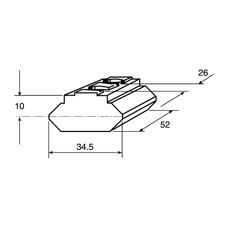 FlexLink Linear Motion Component XC Polyamide, Ultra-High Molecular Weight Polyethylene, Aluminium XCLE 34X52