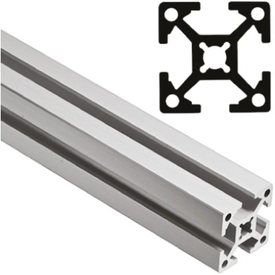 FlexLink Silver Aluminium Strut Profile 22 x 22 mm 5.6 mm Groove 2 m Length Series XD XDBM 2X22