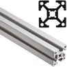 FlexLink Silver Aluminium Strut Profile 22 x 22 mm 5.6 mm Groove 2 m Length Series XD XDBM 2X22