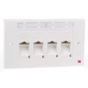 Molex CES White Telephone Socket 4 Ganged RJ45 Surface Mount IDC Terminals 25mm Depth 25mm Height 249-5545