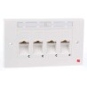 Molex CES White Telephone Socket 4 Ganged RJ45 Surface Mount IDC Terminals 25mm Depth 25mm Height 249-5545