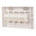 Molex CES White Telephone Socket 4 Ganged RJ45 Surface Mount IDC Terminals 25mm Depth 25mm Height 249-5545