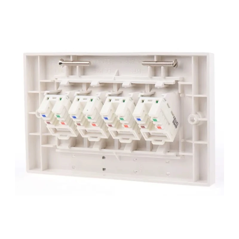 Molex CES White Telephone Socket 4 Ganged RJ45 Surface Mount IDC Terminals 25mm Depth 25mm Height 249-5545