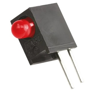 Marl Red Right Angle PCB LED Indicator 3 mm (T-1) 2 V Through Hole Mount 113-305-04