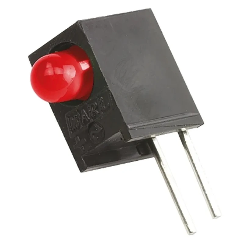 Marl Red Right Angle PCB LED Indicator 3 mm (T-1) 2 V Through Hole Mount 113-305-04