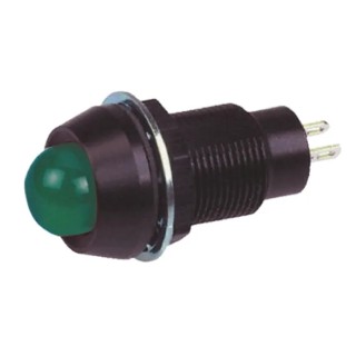 Marl Panel Mount LED Indicator Green, 12.7 mm Mount Hole, IP67, Solder Tab Termination, 24V DC, 20mA 651-114-22