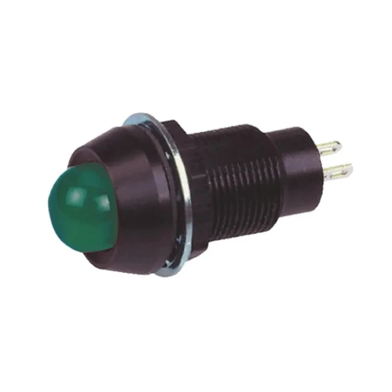 Marl Panel Mount LED Indicator Green, 12.7 mm Mount Hole, IP67, Solder Tab Termination, 24V DC, 20mA 651-114-22