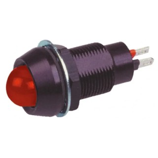 Marl Red Panel Mount Indicator, 230V ac, 4mA, Solder Tab Termination, IP67, Prominent Bezel 651-105-76