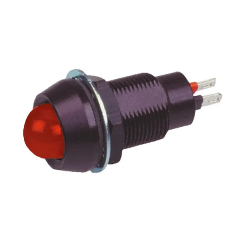 Marl Red Panel Mount Indicator, 230V ac, 4mA, Solder Tab Termination, IP67, Prominent Bezel 651-105-76