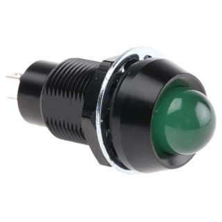 Marl Panel Mount LED Indicator Green Lens 12.7 mm Mount Hole Size Solder Tab Termination IP67 651-114-76