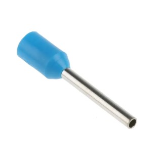 RS PRO Insulated Crimp Bootlace Ferrule 12 mm Pin Length 1.5 mm Pin Diameter Blue 18 AWG 250-3422