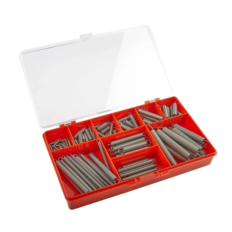 RS PRO Stainless Steel Extension Spring Kit 128 Pieces, Max Length 105mm, Min Diameter 3.2mm, Extension Springs 684-428