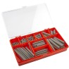 RS PRO Stainless Steel Extension Spring Kit 128 Pieces, Max Length 105mm, Min Diameter 3.2mm, Extension Springs 684-428