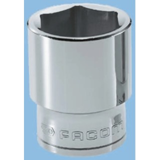 Facom 1/2 in Drive 14 mm Standard Square Socket, Chrome Vanadium Steel, 36mm Overall Length S.14H